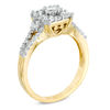 Thumbnail Image 1 of 1.00 CT. T.W. Diamond Square Cluster Engagement Ring in 10K Gold