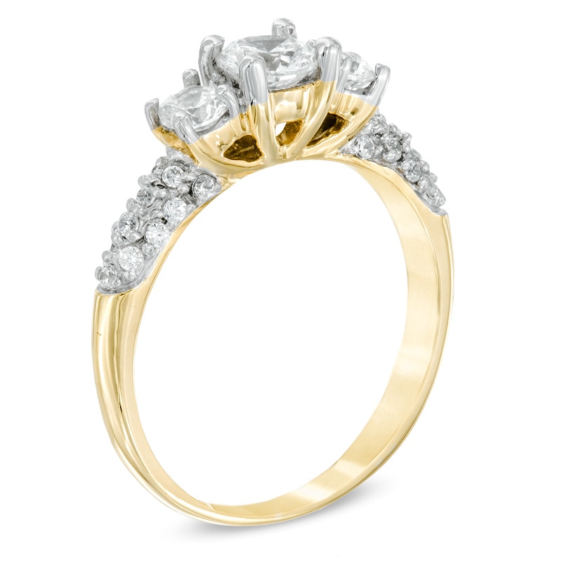 1.00 CT. T.W. Diamond Three Stone Engagement Ring in 14K Gold