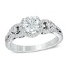Thumbnail Image 1 of 1.00 CT. T.W. Diamond Three Stone Frame Engagement Ring in 14K White Gold