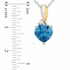Thumbnail Image 3 of Heart-Shaped Blue Topaz and Lab-Created White Sapphire Pendant and Ring Set in Sterling Silver and 14K Gold Plate