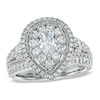 Thumbnail Image 0 of 1.75 CT. T.W. Pear-Shaped Diamond Double Frame Engagement Ring in 14K White Gold