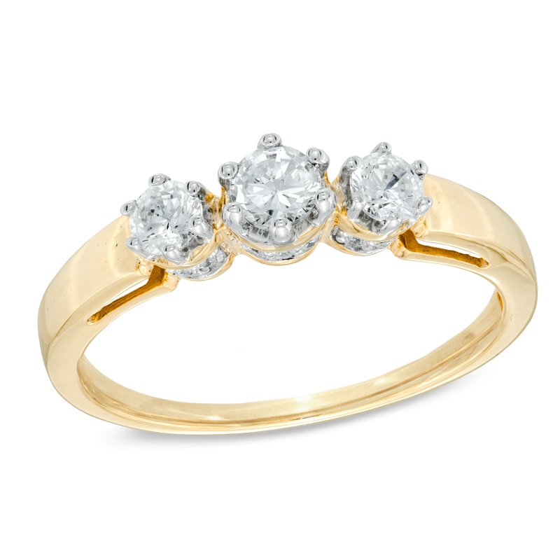 0.50 CT. T.W. Diamond Three Stone Engagement Ring in 10K Gold|Peoples Jewellers