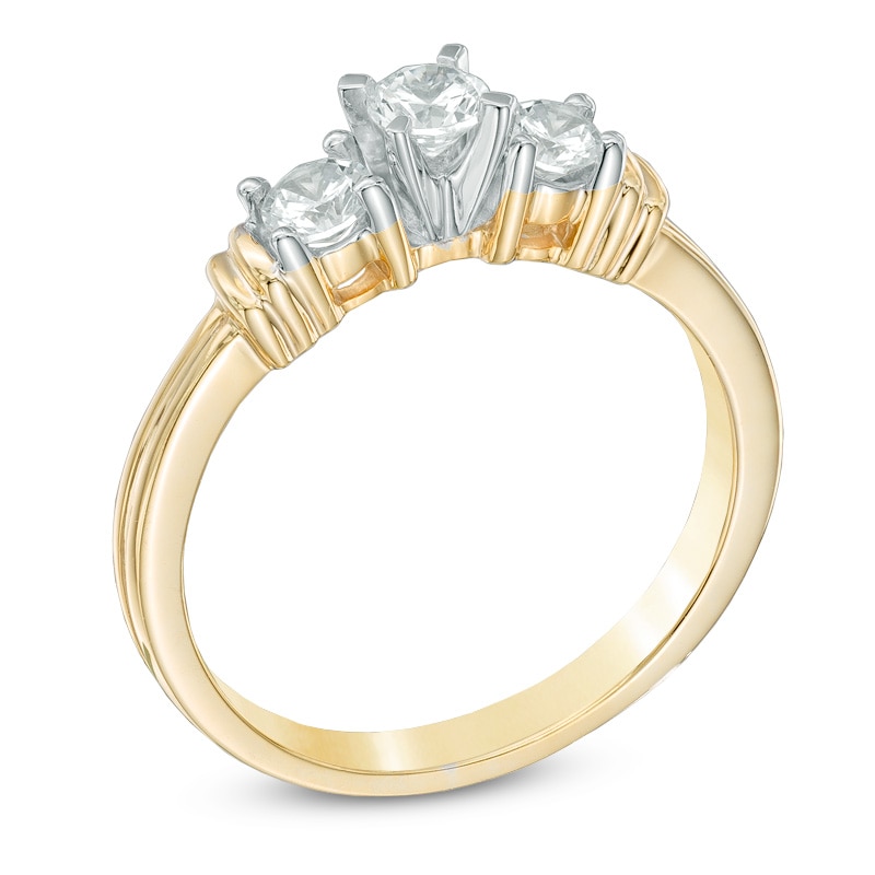 0.50 CT. T.W. Diamond Three Stone Collar Ring in 10K Gold