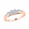 Thumbnail Image 1 of 0.50 CT. T.W. Princess-Cut Diamond Three Stone Engagement Ring in 10K Rose Gold