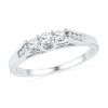 0.50 CT. T.W. Diamond Three Stone Engagement Ring in 10K White Gold