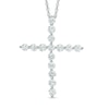 Thumbnail Image 0 of 1.00 CT. T.W. Diamond Cross Pendant in 10K White Gold