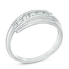 Thumbnail Image 1 of 0.25 CT. T.W. Diamond Seven Stone Bypass Ring in 10K White Gold