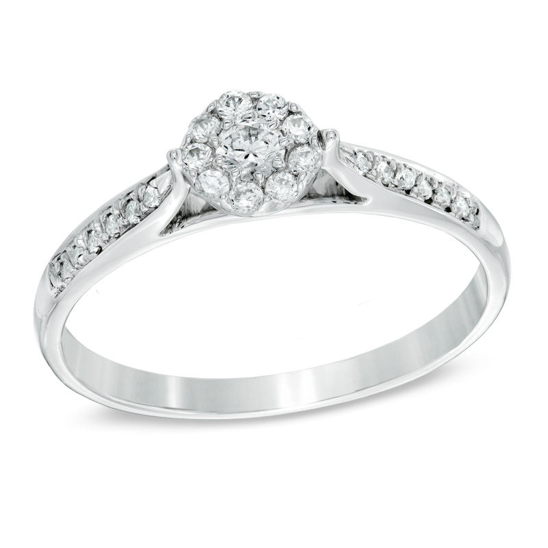 0.20 CT. T.W. Diamond Frame Promise Ring in 10K White Gold|Peoples Jewellers