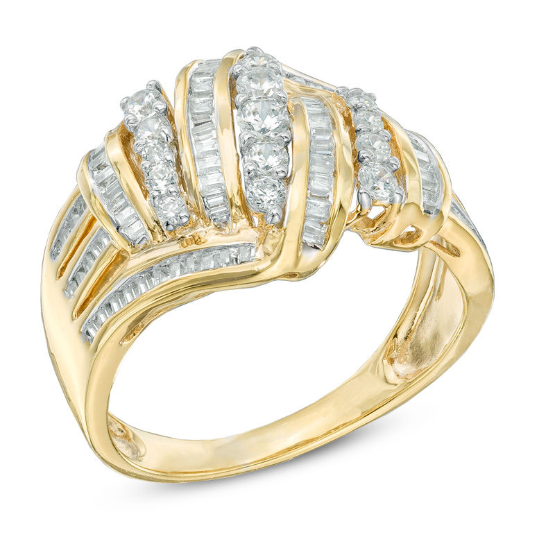Main Image 2 of 0.75 CT. T.W. Diamond Twisted Knot Ring in 10K Gold
