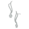 Thumbnail Image 1 of 0.33 CT. T.W. Diamond Cluster Double Wave Drop Earrings in 10K White Gold