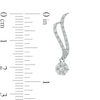 Thumbnail Image 2 of 0.33 CT. T.W. Diamond Cluster Double Wave Drop Earrings in 10K White Gold