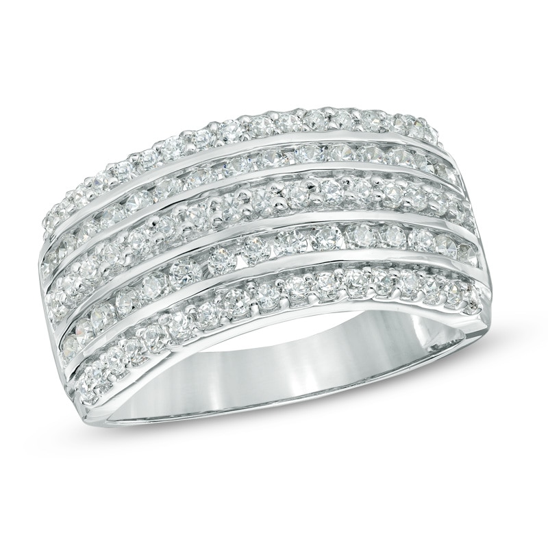 1.00 CT. T.W. Diamond Multi-Row Anniversary Band in 10K White Gold|Peoples Jewellers