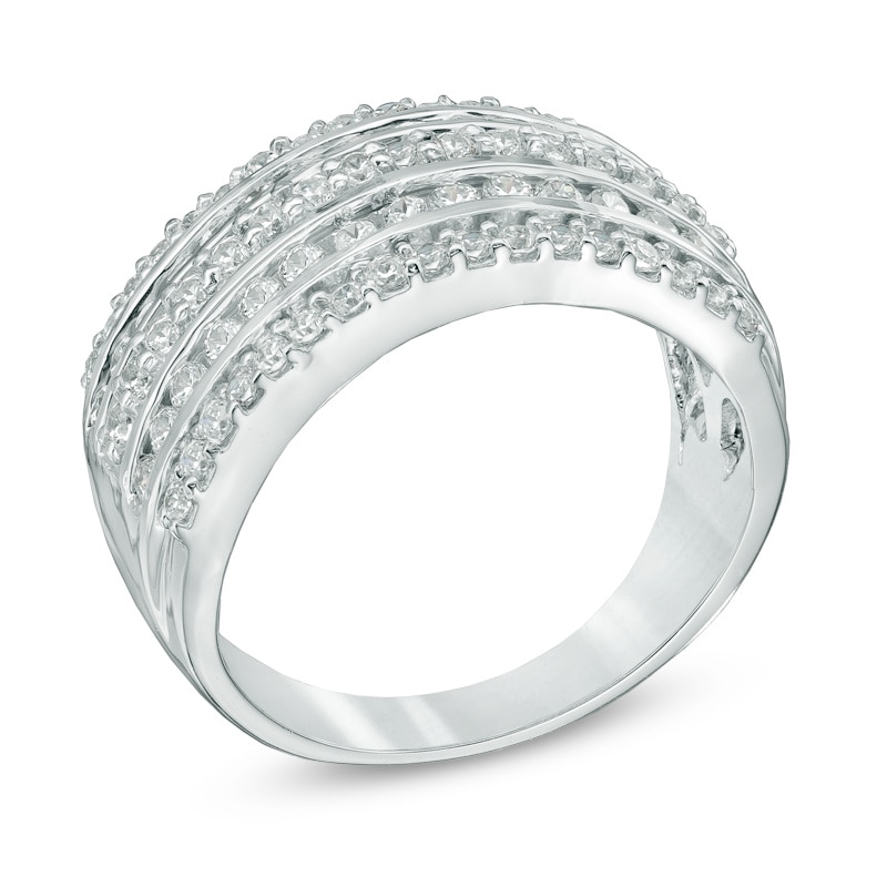 Main Image 2 of 1.00 CT. T.W. Diamond Multi-Row Anniversary Band in 10K White Gold