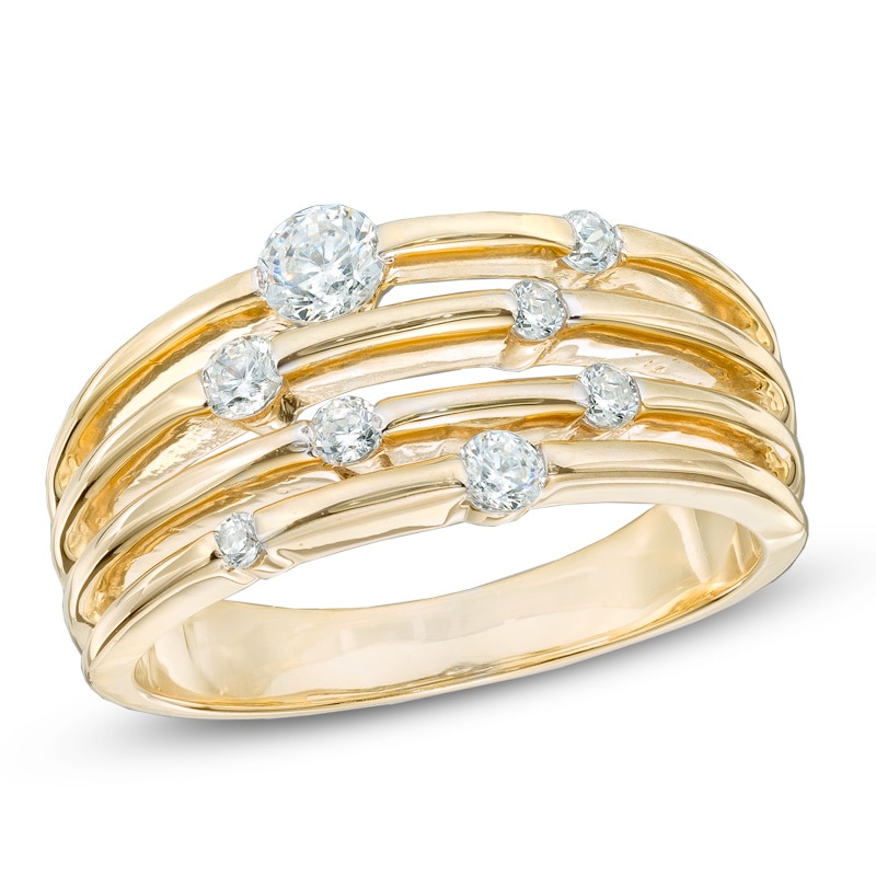 0.50 CT. T.W. Diamond Layered Orbit Ring in 10K Gold|Peoples Jewellers