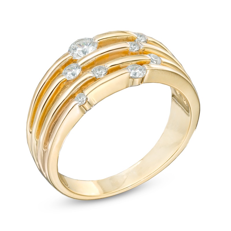 0.50 CT. T.W. Diamond Layered Orbit Ring in 10K Gold