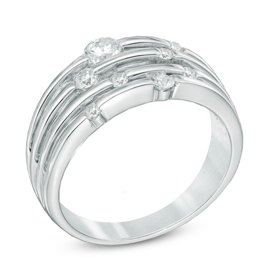 0.50 CT. T.W. Diamond Layered Orbit Ring in 10K White Gold Peoples Jewellers