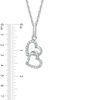Thumbnail Image 2 of 0.10 CT. T.W. Diamond Interlocked Hearts Pendant in Sterling Silver