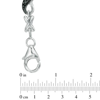0.50 CT. T.W. Enhanced Black and White Diamond Double Row Infinity Bracelet in Sterling Silver