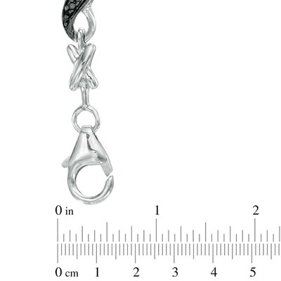 0.50 CT. T.W. Enhanced Black and White Diamond Double Row Infinity Bracelet in Sterling Silver