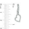 Thumbnail Image 2 of 0.25 CT. T.W. Diamond Heart Dangle Hoop Earrings in Sterling Silver