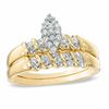 Thumbnail Image 0 of 0.10 CT. T.W. Diamond Marquise Cluster Bridal Set in 10K Gold