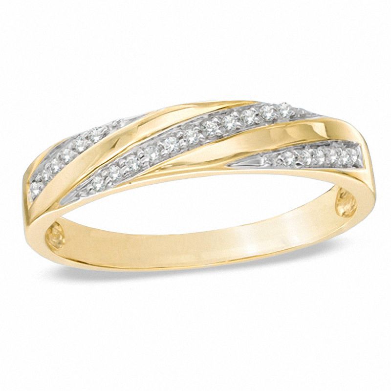 Men's 0.16 CT. T.W. Diamond Wedding Band in 10K Gold|Peoples Jewellers