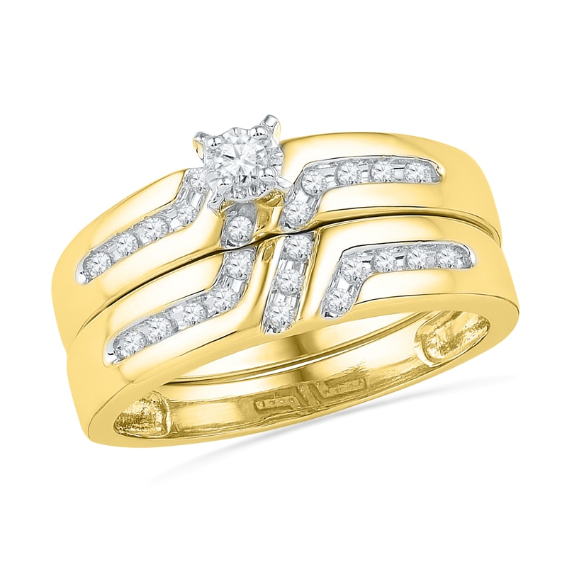 0.20 CT. T.W. Diamond Bridal Set in 10K Gold