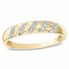 Thumbnail Image 0 of Men's 0.10 CT. T.W. Diamond Slant Wedding Band in 10K Gold