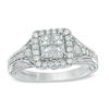 Vera Wang Love Collection 0.95 CT. T.W. Princess-Cut Quad Diamond Engagement Ring in 14K White Gold