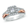 Thumbnail Image 0 of Celebration Canadian Ideal 1.00 CT. T.W. Princess-Cut Diamond Frame Engagement Ring in 14K White Gold (I/I1)