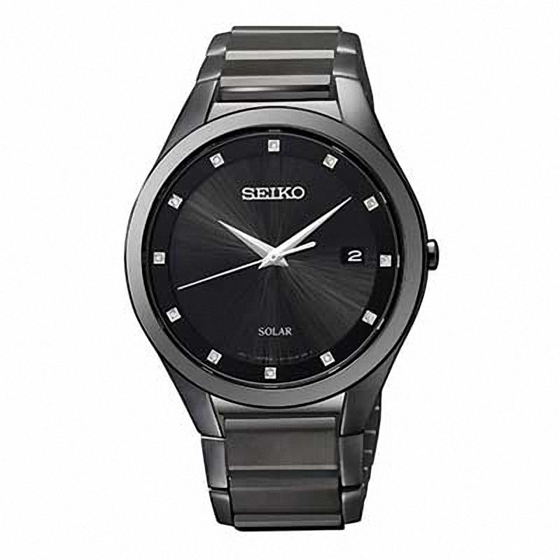 Men's Seiko Solar Diamond Watch (Model: SNE243)