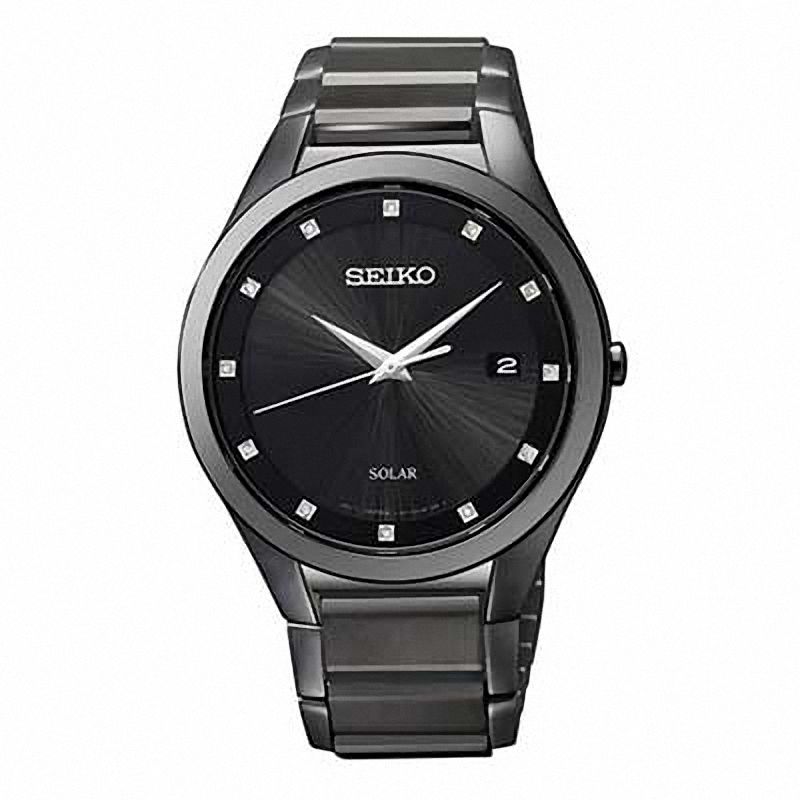 Men's Seiko Solar Diamond Watch (Model: SNE243) | Peoples Jewellers