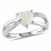 Thumbnail Image 1 of 7.0mm Heart-Shaped Opal and Diamond Accent Ring in Sterling Silver