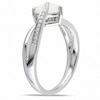 Thumbnail Image 2 of 7.0mm Heart-Shaped Opal and Diamond Accent Ring in Sterling Silver