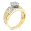 Thumbnail Image 1 of 0.25 CT. T.W. Diamond Cross Bridal Set in 10K Gold
