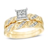 Thumbnail Image 0 of 0.16 CT. T.W. Quad Diamond Twist Bridal Set in 10K Gold