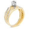 Thumbnail Image 1 of 0.05 CT. T.W. Marquise Composite Diamond Beaded Bridal Set in 10K Gold