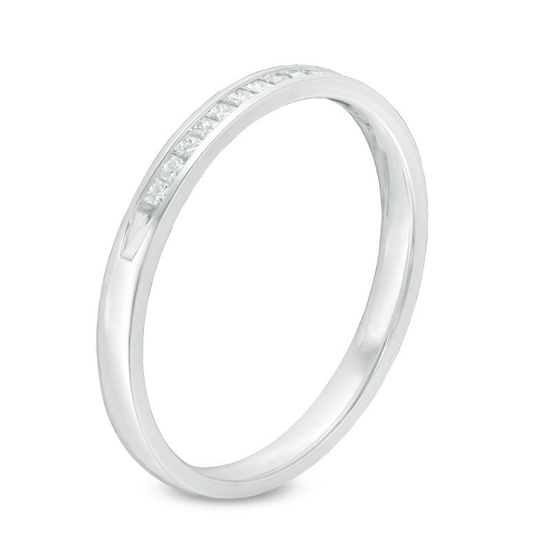 Main Image 2 of 0.15 CT. T.W. Princess-Cut Diamond Band in 10K White Gold