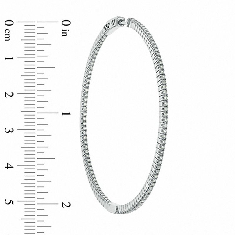 1.00 CT. T.W. Diamond Inside-Out Hoop Earrings in Sterling Silver