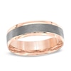 Thumbnail Image 0 of Men's 6.0mm Comfort Fit Wedding Band in 10K Rose Gold with Charcoal Rhodium - Size 10