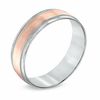 Men's 6.0mm Comfort Fit Wedding Band in 10K Two-Tone Gold - Size 10