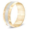 Thumbnail Image 2 of 8.0mm Satin Centre Comfort Fit Wedding Band in 10K Two-Tone Gold