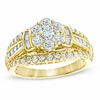 Thumbnail Image 1 of 1.25 CT. T.W. Diamond Cluster Engagement Ring in 10K Gold