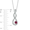 Thumbnail Image 1 of 4.5mm Lab-Created Ruby and Diamond Accent Twist Pendant in Sterling Silver