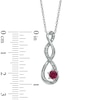 4.5mm Lab-Created Ruby and Diamond Accent Twist Pendant in Sterling Silver