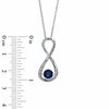 Thumbnail Image 1 of 5.5mm Blue Lab-Created Sapphire and Diamond Accent Infinity Pendant in Sterling Silver