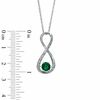 Thumbnail Image 1 of 5.5mm Lab-Created Emerald and Diamond Accent Infinity Pendant in Sterling Silver