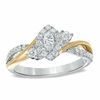 Thumbnail Image 0 of 0.50 CT. T.W. Marquise Diamond Past Present Future Split Shank Ring in 10K Two-Tone Gold