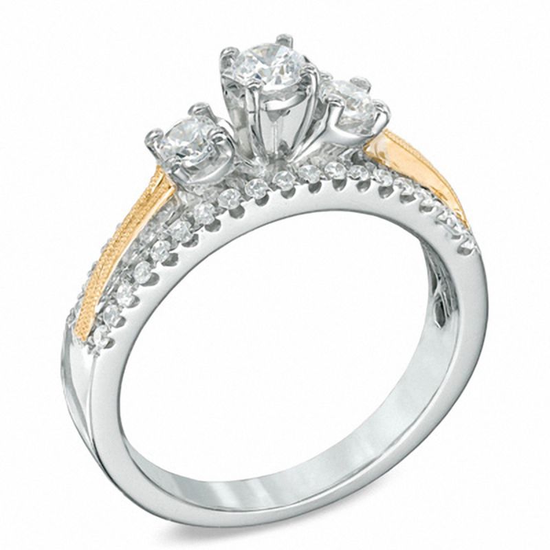 0.50 CT. T.W. Diamond Edge Past Present FutureÂ® Engagement Ring in 10K Two-Tone Gold