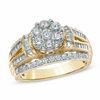 Thumbnail Image 1 of 1.25 CT. T.W. Diamond Cluster Engagement Ring in 10K Gold